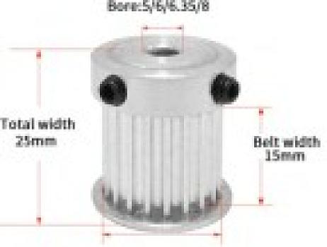 3M10-Polea HTD3M 15mm 15D eje 635mm