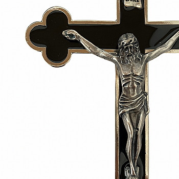 CRUZ SAN BENITO FORMA TRÉBOL NEGRA  - PARED