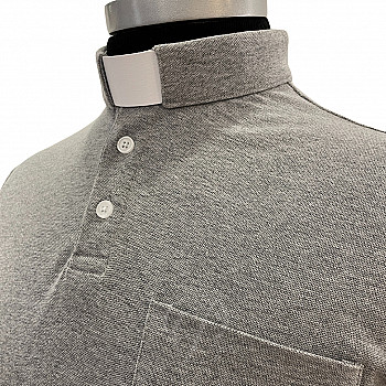 POLO CUELLO CLERGYMAN COLOR MELANGE - ALGODÓN PIQUÉ