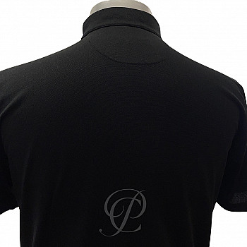 POLO CUELLO CLERGYMAN COLOR NEGRO - ALGODÓN PIQUÉ