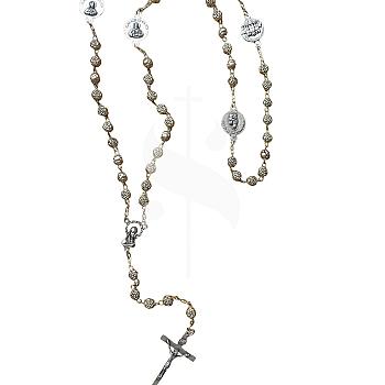 ROSARIO CUENTAS ROSAS METAL PESADO