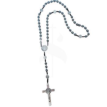 ROSARIO SAN BENITO PIEDRA HEMATITA Y METAL
