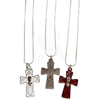 COLLAR CRUZ Y ROSTRO DE VIRGEN