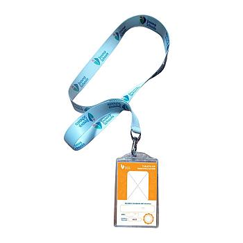 Lanyard con portafotochek color naranja
