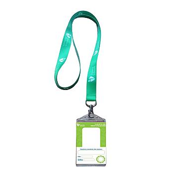 Lanyard con portafotochek color verde