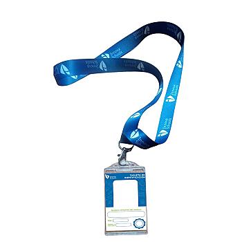 Lanyard con portafotochek color azul