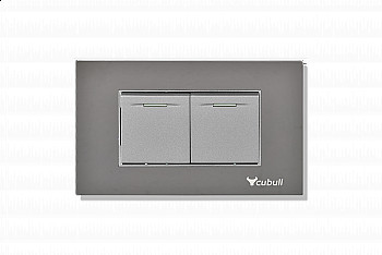 INTERRUPTOR DOBLE PLACA NEGRA B2-007 CUBULL
