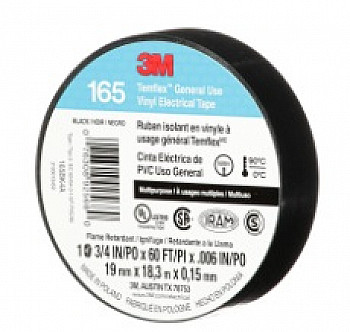CINTA AISLANTE TEMFLEX 165 NEGRO 18MT 3M