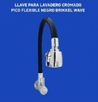 CAÑO COCINA PARED FLEXIBLE NEGRO LARGO PESADO BRIKKEL