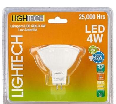 DICROICO LED GU10 LUZ CALIDA 4W LIGHTECH