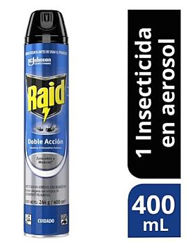 INSECTICIDA RAID DOBLE ACCION MATA ZANCUDOS Y MOSCAS RAID