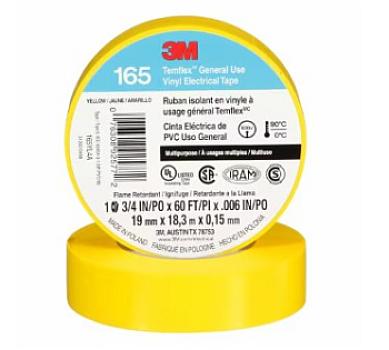 CINTA AISLANTE TEMFLEX 165 AMARILLO 18MT 3M