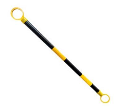 BARRA RETRACTIL AMARILLO/NEGRO 1.20MT