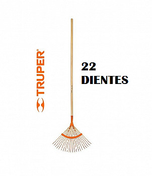 ESCOBA METALICA HOJAS 22 DIENTES PARA JARDIN TRUPER 14322