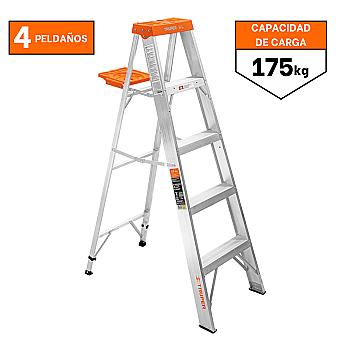 ESCALERA D/ALUMINIO REFORZADA T/TIJERA 4 PASOS TRUPER