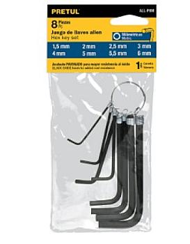 JUEGO DE LLAVE ALLEN MM T/LLAVERO 8PZS PRETUL
