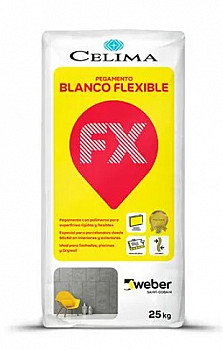 PEGAMENTO PORCELANATO BLANCO FLEXIBLE 25KG CELIMA