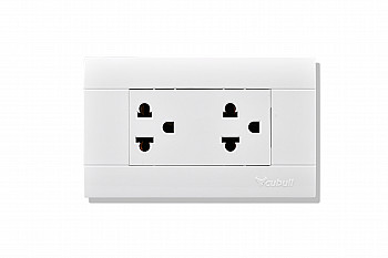 TOMACORRIENTE DOBLE C/T PLACA BLANCA A3-021 CUBULL