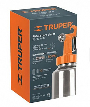 PISTOLA P/ PINTAR 1LT HASTA 20 - 50PSI BAJA PRESION 19000 TRUPER