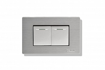 INTERRUPTOR DOBLE PLACA ACERO CUBULL