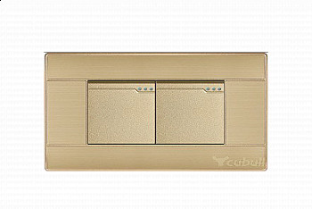 INTERRUPTOR DOBLE PLACA DORADO BRILLO CUBULL