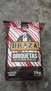BRAZA BRIQUETE VEGETAL X 3KG.