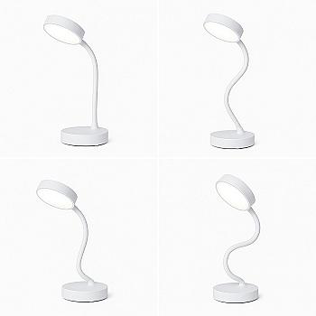 Lámpara de Escritorio LED Minimalista con Brazo Flexible - Blanco