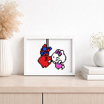 Cuadro Decorativo Pixel Art Pareja Spider man & Hello Kitty – Hecho a Mano 10 x 15