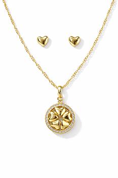 JUEGO DORADO DE CORAZÓN CRISTAL