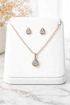 JUEGO DORADO GOTA CRISTAL