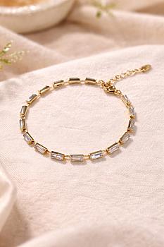 PULSERA DORADO DE CRISTAL ELEGANTE