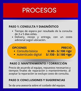 servicio tecnico   costo de consulta y servicio ( reparacion y  mantenimiento) aplicar desct si es menor