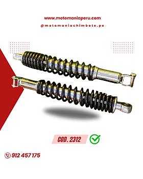 AMORTIGUADOR POST. NEGRO- CN INTERIOR CROMADO -(345mm) CG125