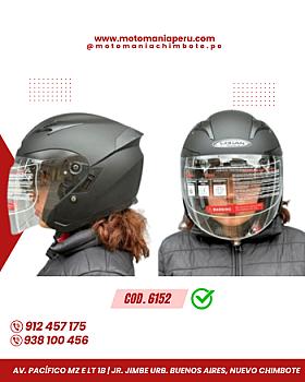 CASCO XL- LOGAN- OPEN FACE - NEGRO MATE