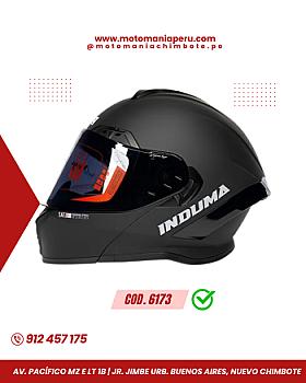 CASCO M - INDUMA ABATIBLE - NEGRO MATE/LED + VISOR GRATIS