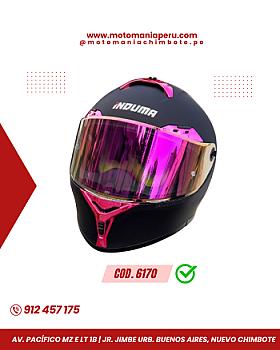 CASCO S- INDUMA ABATIBLE - NEGRO/ROSA + VISOR GRATIS