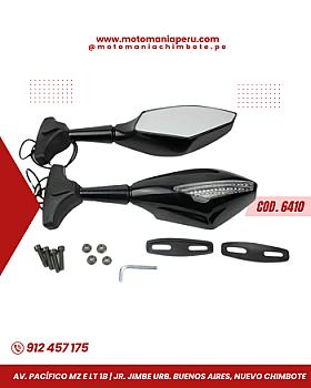 ESPEJO NEGRO - C/LUCES - 2 PERNOS