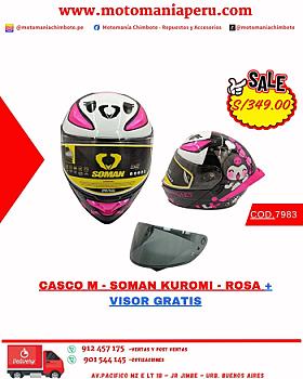 CASCO M - SOMAN KUROMI - ROSA + VISOR GRATIS