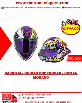 CASCO M - CHICAS PODEROSAS - SOMAN MORADO + INTERCOMUNICADOR