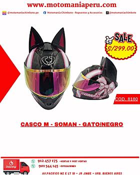 CASCO M - SOMAN - GATO/NEGRO
