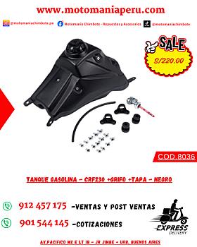 TANQUE GASOLINA -CRF230 +GRIFO +TAPA - NEGRO