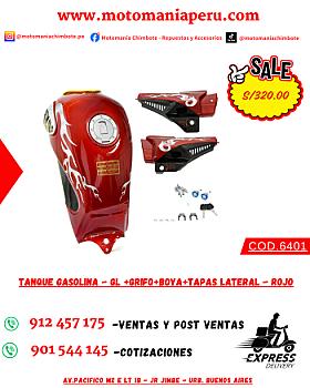 TANQUE GASOLINA - GL +GRIFO+BOYA+TAPAS LATERAL - ROJO