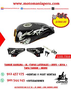 TANQUE GASOLINA - GL +TAPAS LATERALES + GRIFO + BOYA + TAPA TANQUE - NEGRO