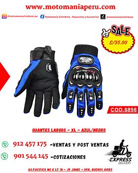 GUANTES LARGOS -XL - AZUL/NEGRO