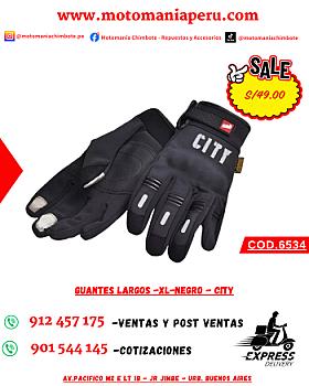 GUANTES LARGOS -XL-NEGRO - CITY