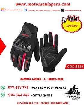 GUANTES LARGOS - L -  NEGRO/ROJO