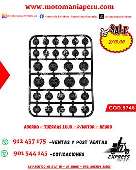 ADORNO - TUERCAS LUJO  - P/MOTOR - NEGRO