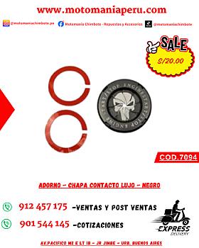 ADORNO - CHAPA CONTACTO LUJO - NEGRO