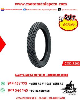 LLANTA MIXTA 18 -100/90 -AMERICAN SPEED