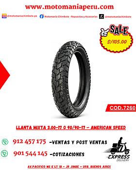 LLANTA MIXTA 17-3.00 o 90/90-17 - AMERICAN SPEED